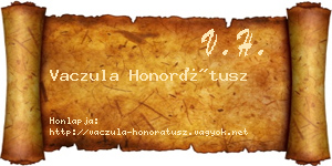 Vaczula Honorátusz névjegykártya
